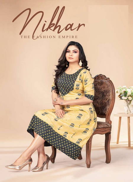 Nikhar By Kanasu Rayon Printed Kurtis Catalog Catalog